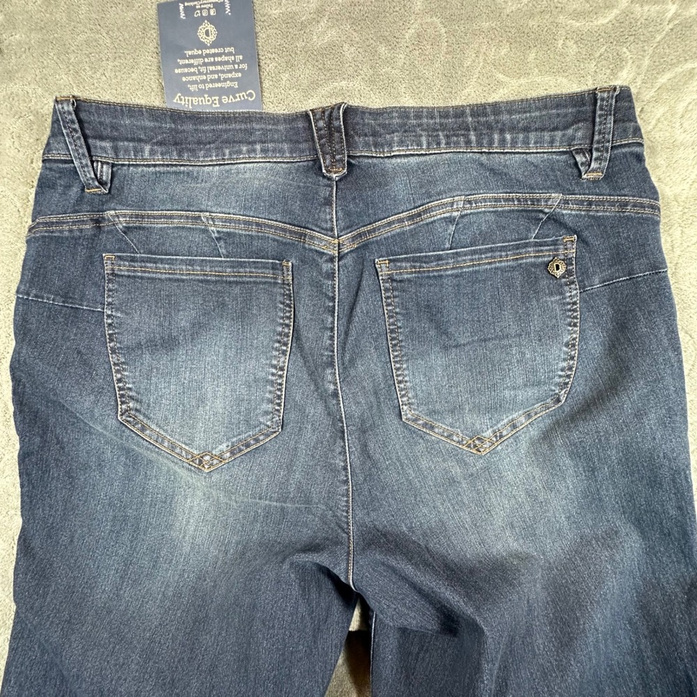 Democracy Womens 18W Ab-solution Straight Leg Jeans Dark Wash Blue Stretchy - Picture 8 of 12